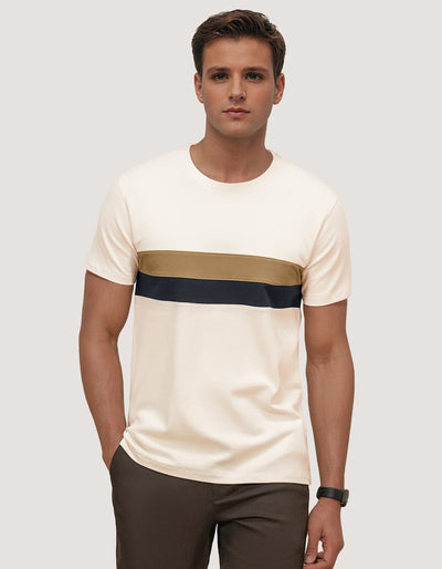 Off White Contrast Stripe T-Shirt