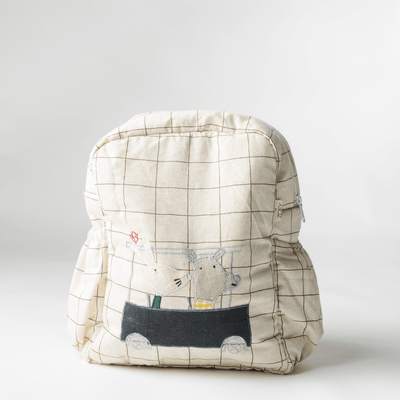 Buggy Ride Personalised School Bag, Hand-Embroidered