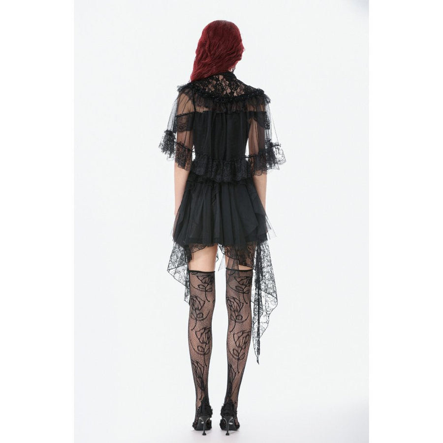 Dark in Love Morwenna Gothic Lace Ruffle Capelet