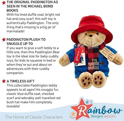 Paddington Bear Teddy Plush Large Cuddly Rainbow Designs Scarf Premium Gift Toy