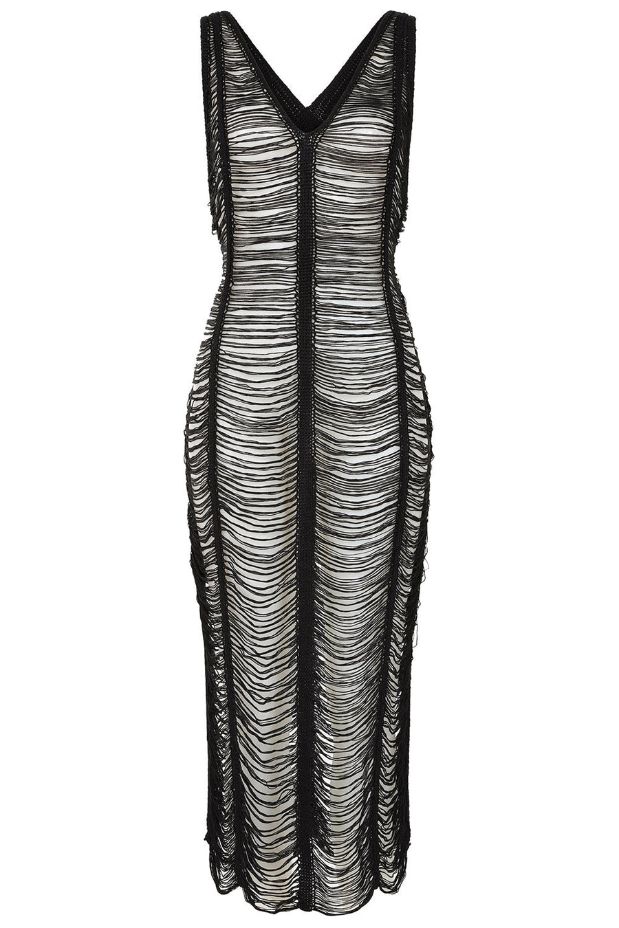 Banned Apparel Gothic Mesh Dress Sheer Distressed Black