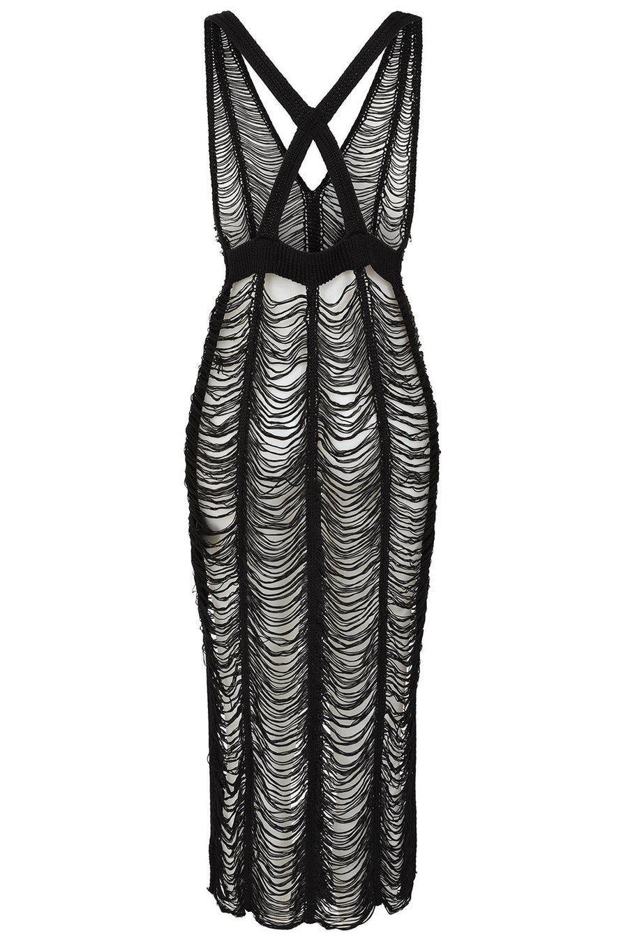 Banned Apparel Gothic Mesh Dress Sheer Distressed Black