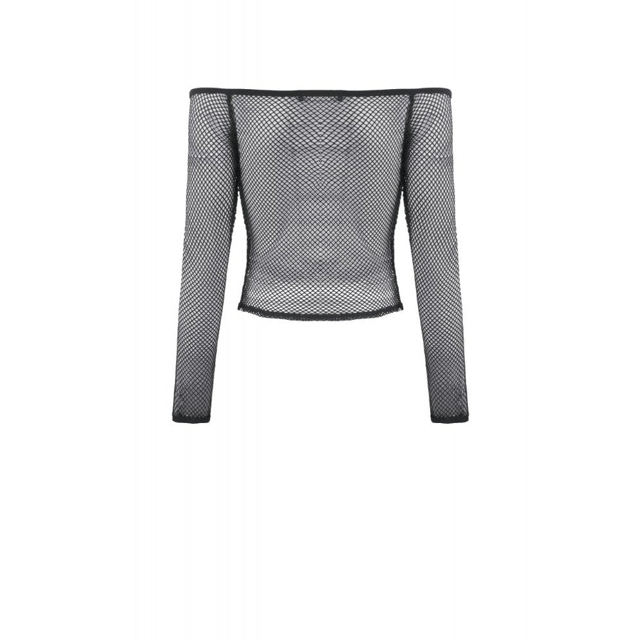 Dark in Love Lyra Fishnet Off-Shoulder Gothic Mesh Top