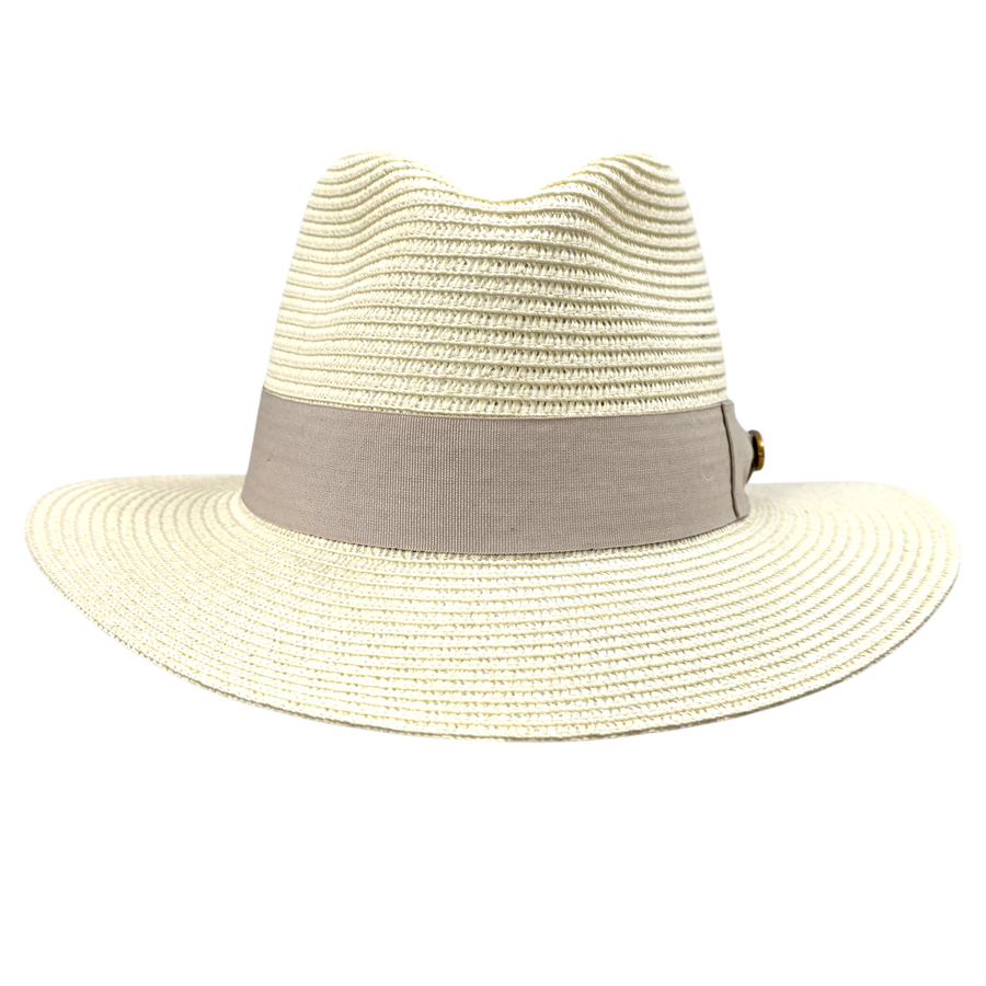 Straw Fedora Hat With Band