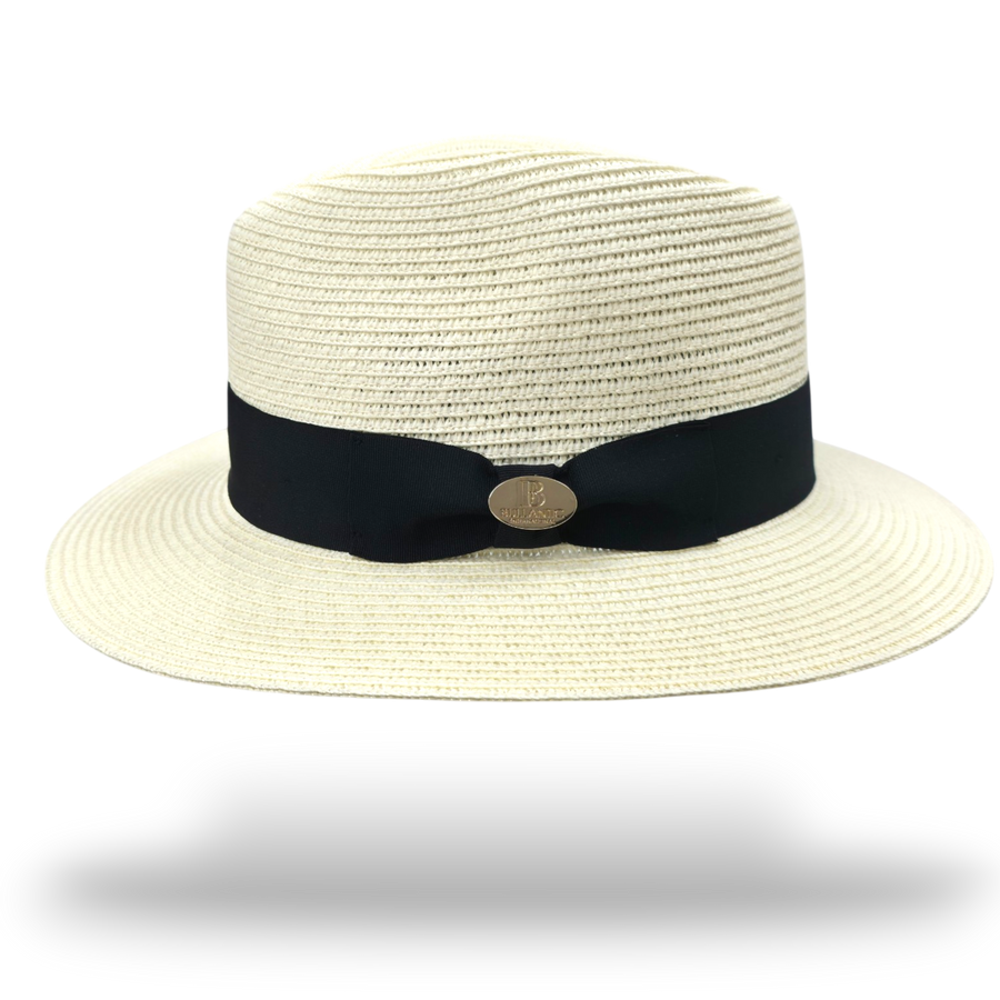 Straw Fedora Hat With Band