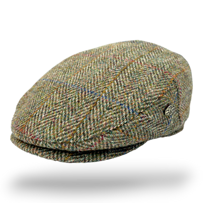 Berneray Harris Tweed Flat Cap – Green