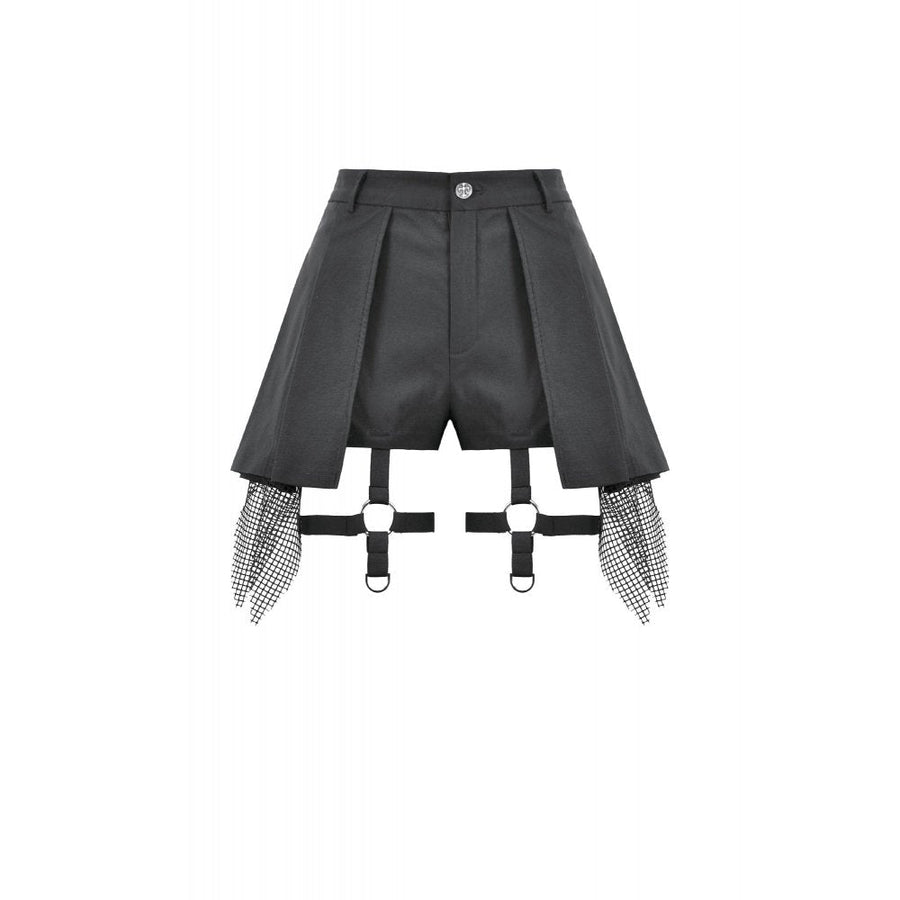 Dark in Love Punk Mesh Layered Skort Shorts