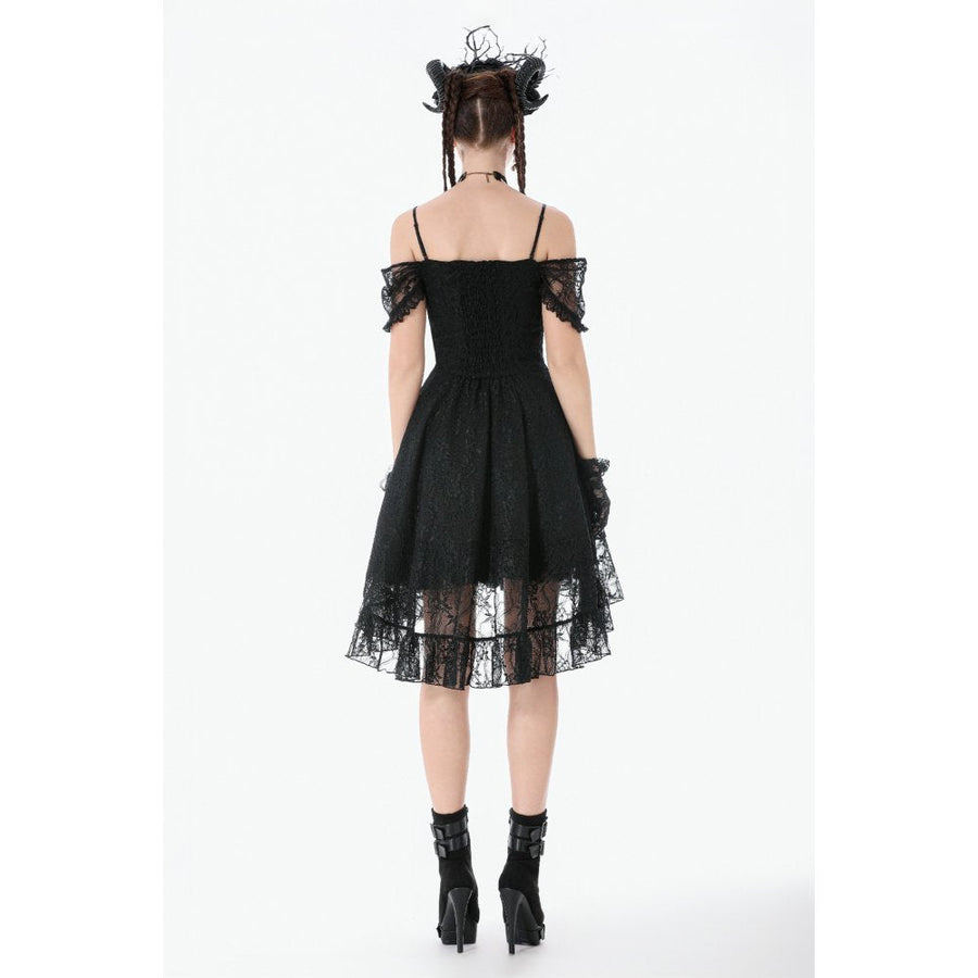 Dark in Love Romantic Gothic Lace Layered High-Low Dress
