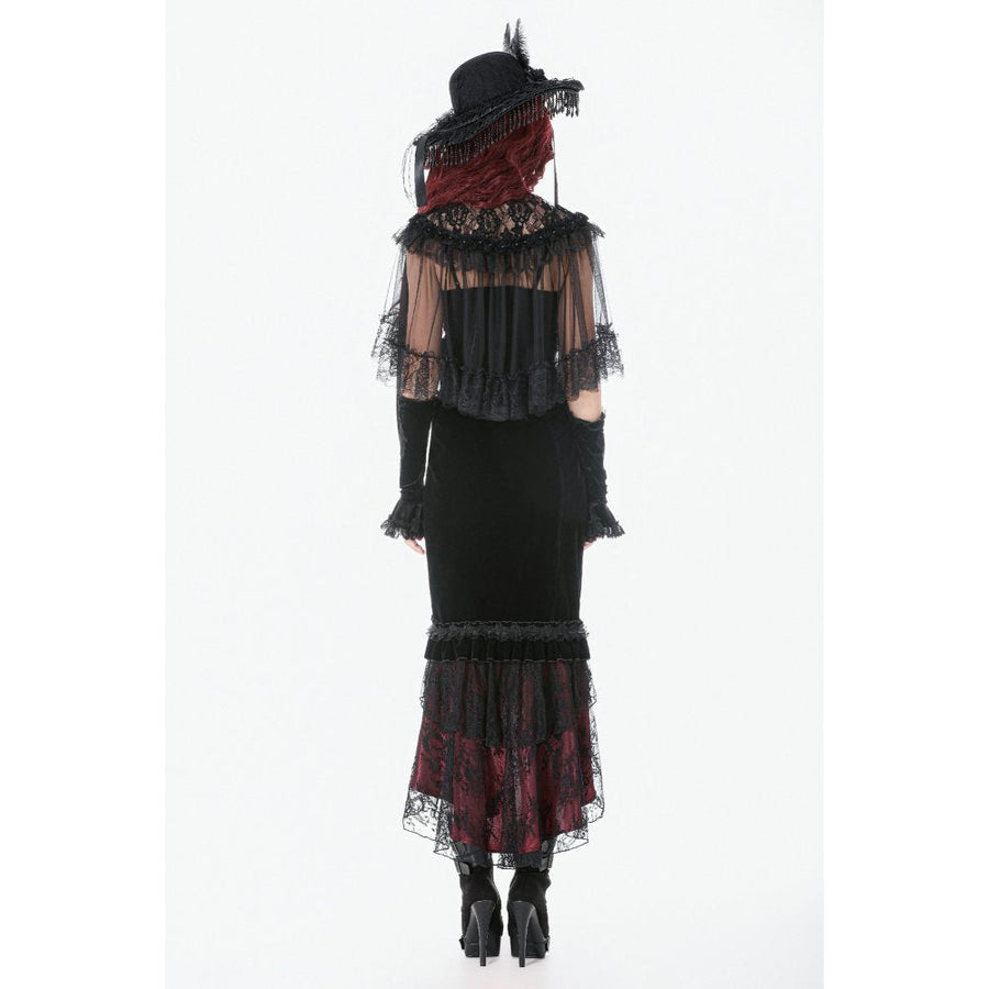Dark in Love Gothic Elegant Velvet Mermaid Skirt