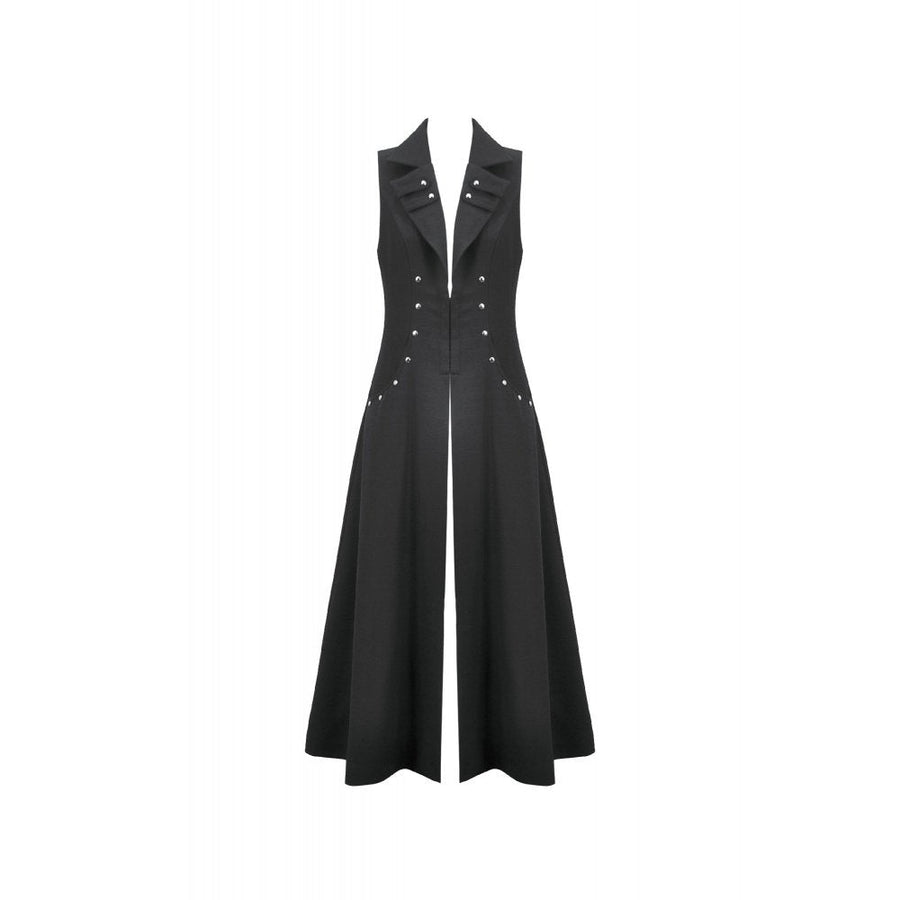 Dark in Love Collete Punk Sleeveless Long Fitted Coat