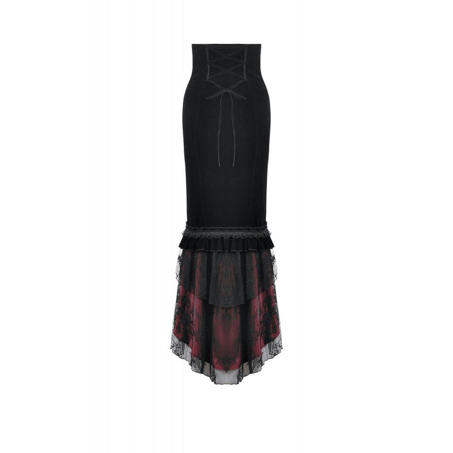 Dark in Love Gothic Elegant Velvet Mermaid Skirt