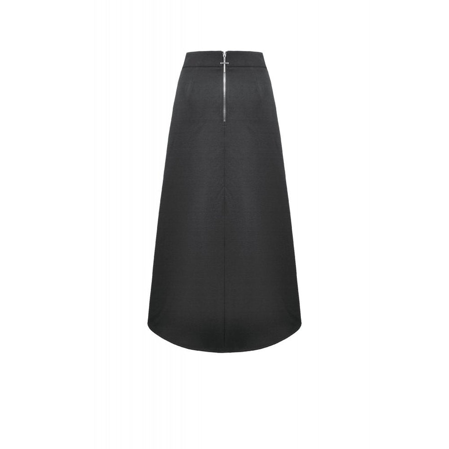 Dark in Love Punk Layered Pocket Cutout Belted Long Skirt