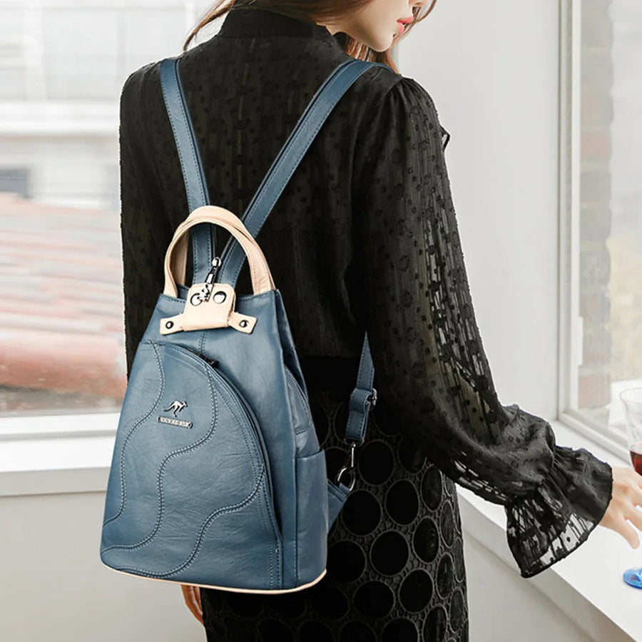 Women Leather Backpacks Zipper Female Chest Bag Travel Back Pack Ladies Bagpack Mochilas School Bags for Teenage Girls Sac a Dos