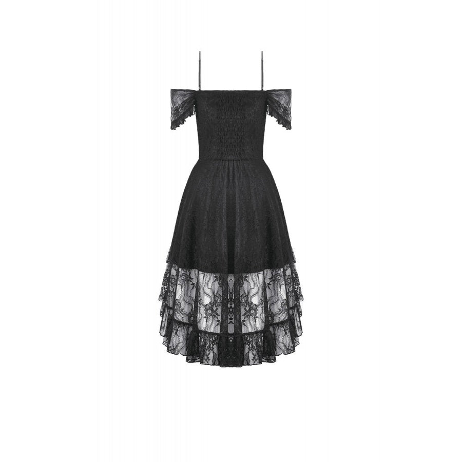 Dark in Love Romantic Gothic Lace Layered High-Low Dress