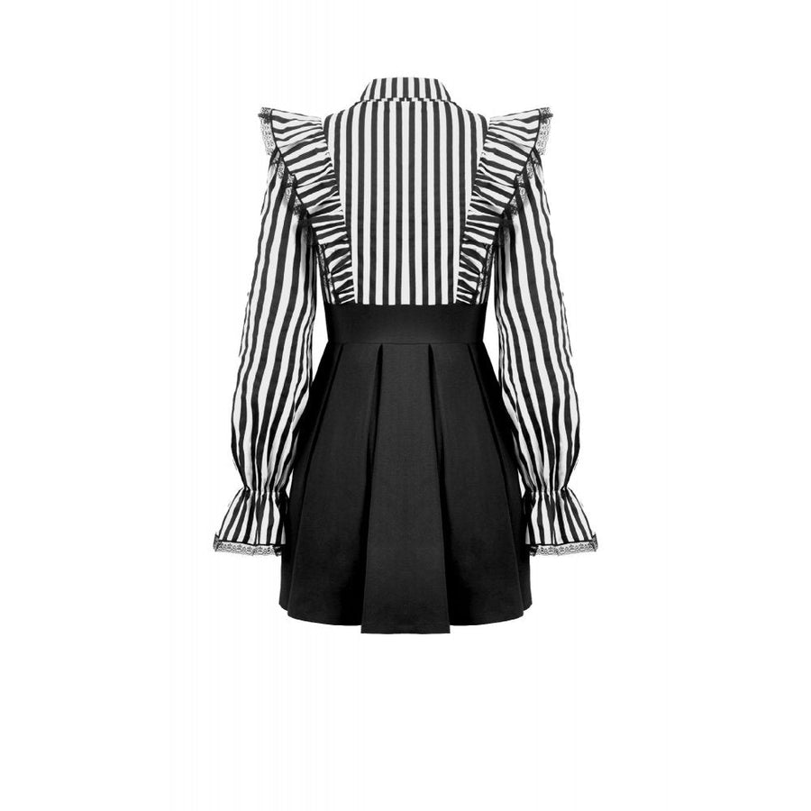 Dark in Love Striped Ruffle Gothic Lolita Dress