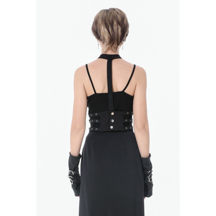 Dark In Love Punk Rib Cage Grommet Waist Cincher