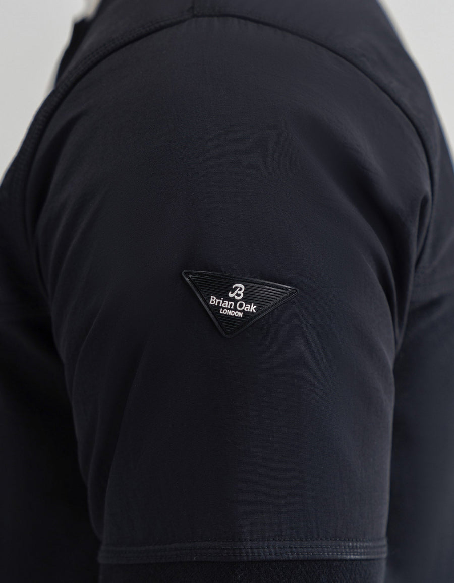 Black Textured Crew Neck Jacquard Sweatshirt