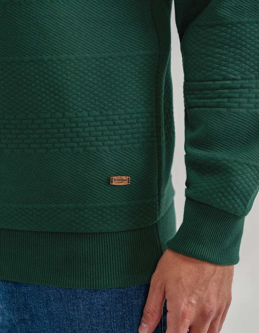British Green Textured Jacquard Sweatshirt