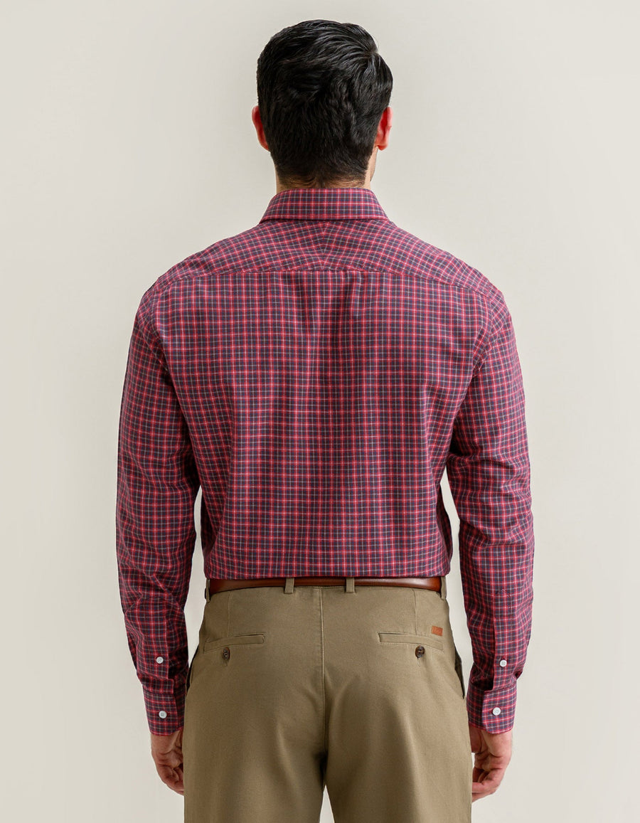 Easy Care Casual Red Check Shirt