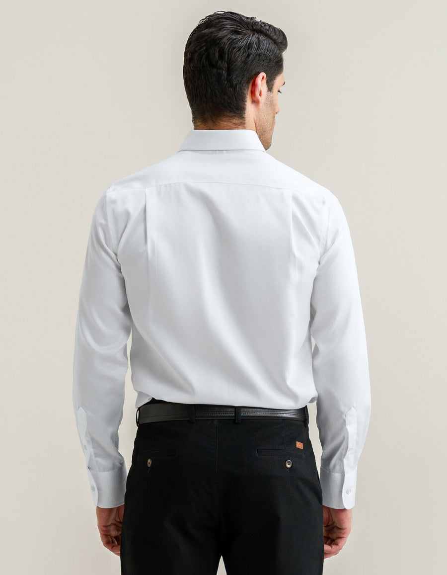 White Easy Care Satin Shirt
