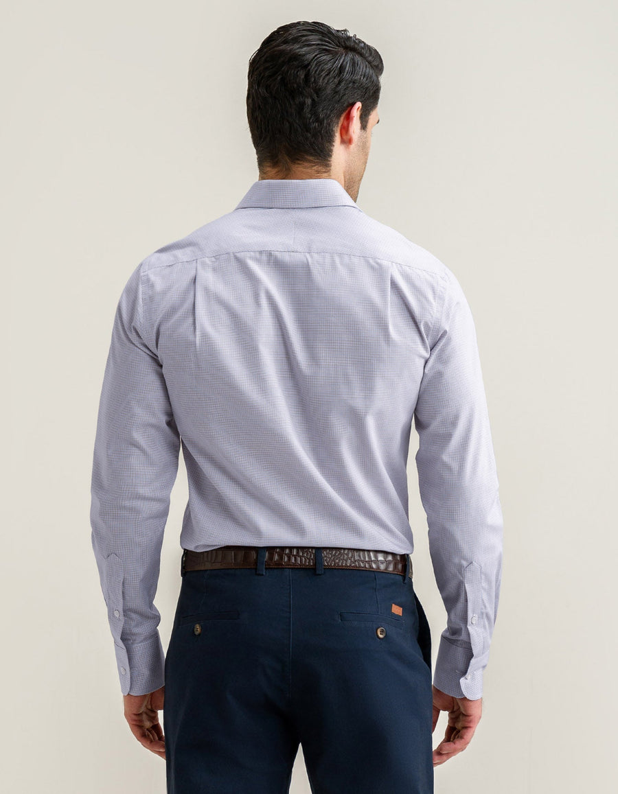 Light Brown Checkered Dress Shirt