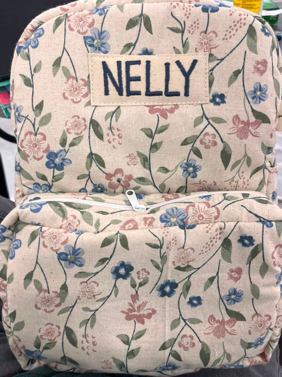 Flora Trail Personalised School Bag, Hand-Embroidered