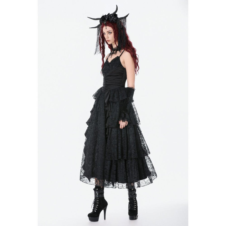 Dark in Love Minerva Gothic Satin Lace Dress