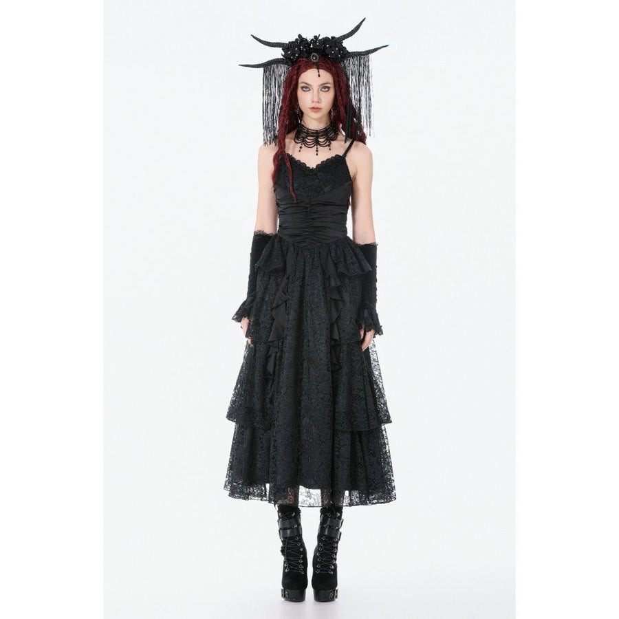 Dark in Love Minerva Gothic Satin Lace Dress