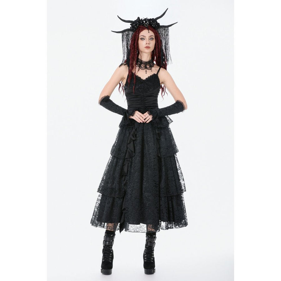 Dark in Love Minerva Gothic Satin Lace Dress