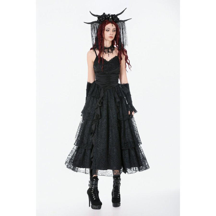 Dark in Love Minerva Gothic Satin Lace Dress