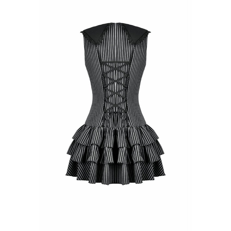 Dark in Love Vintage Striped Ruffle Tier Dress