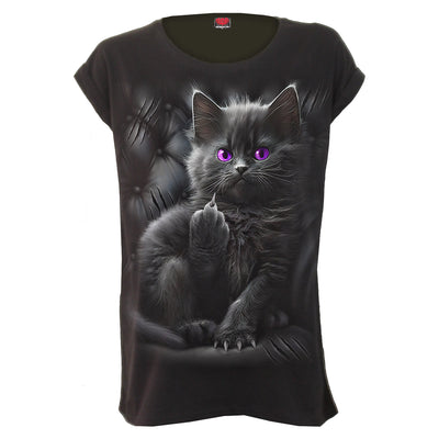 CATTITUDE - Turnup Sleeve Loosefit Tee