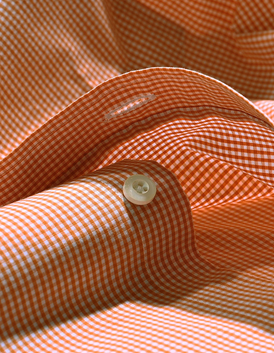 Orange And White Checkered Shirt