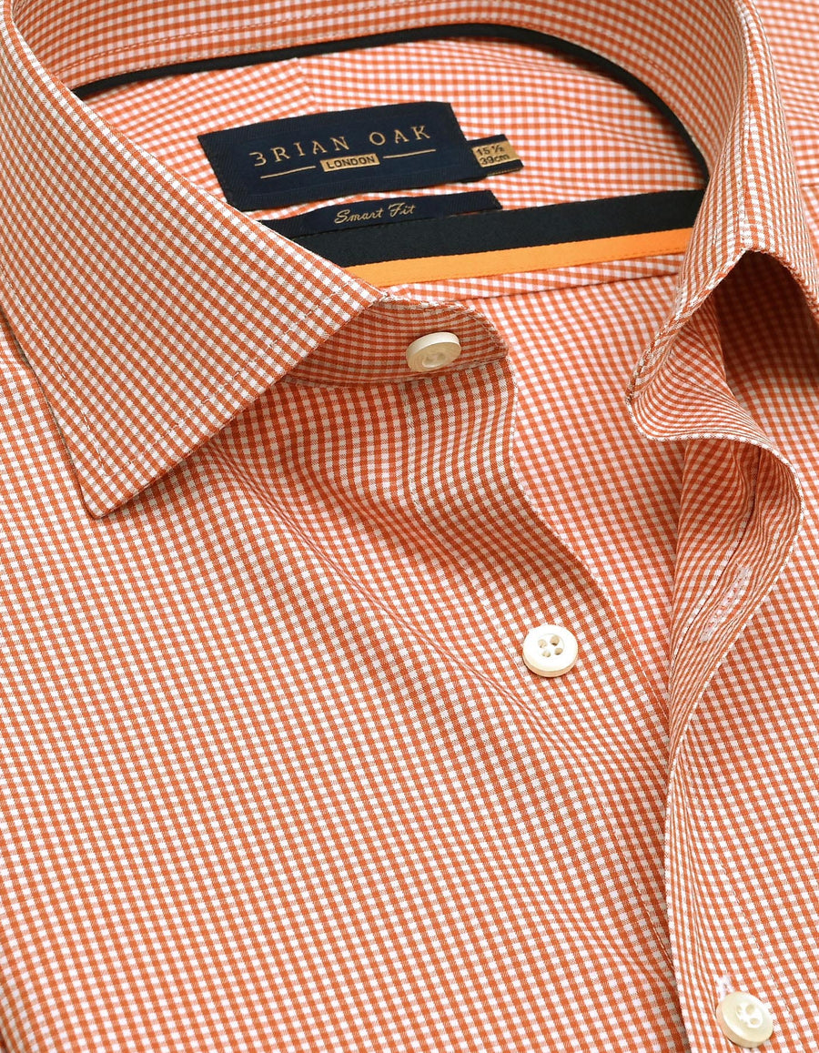 Orange And White Checkered Shirt