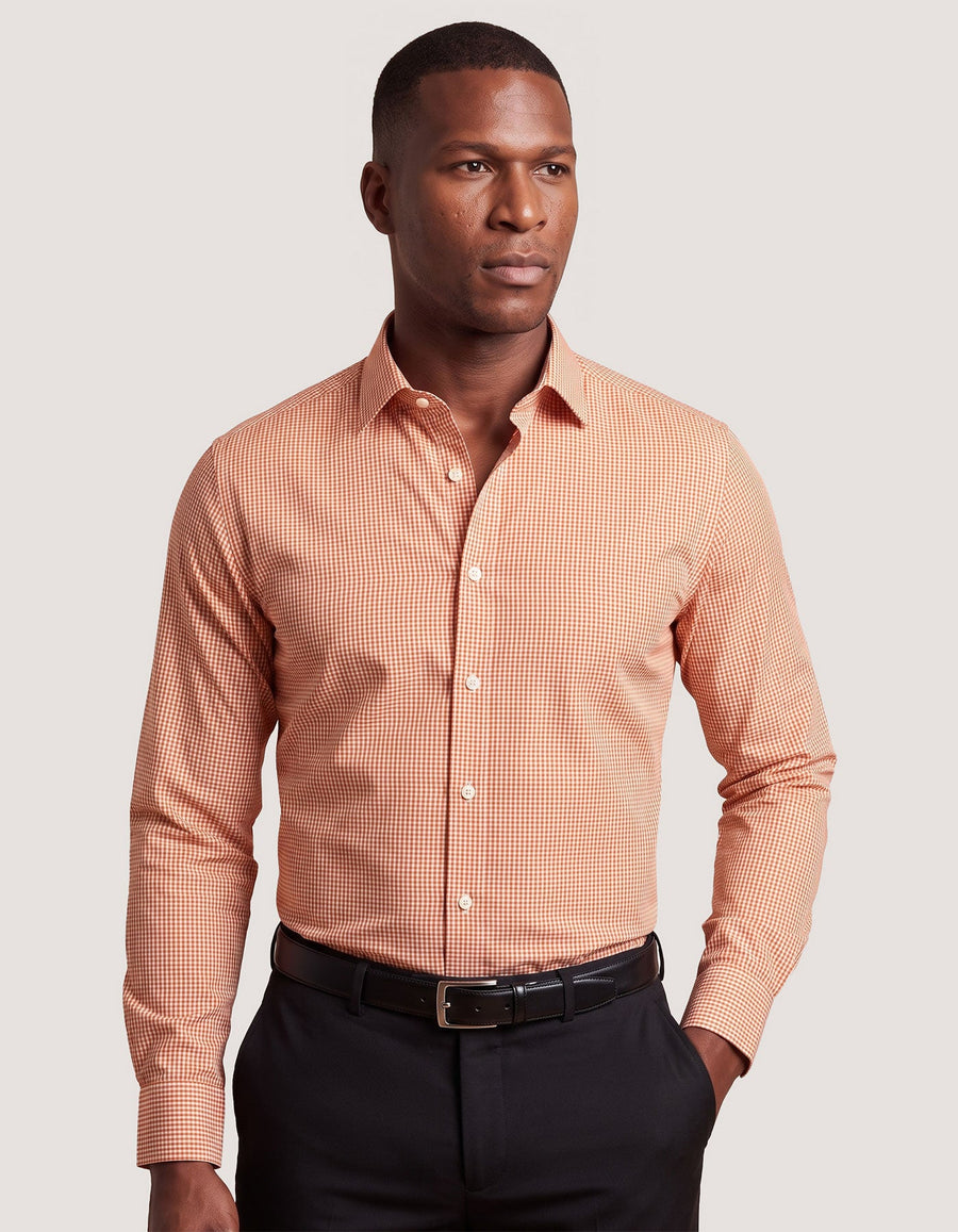 Orange And White Checkered Shirt