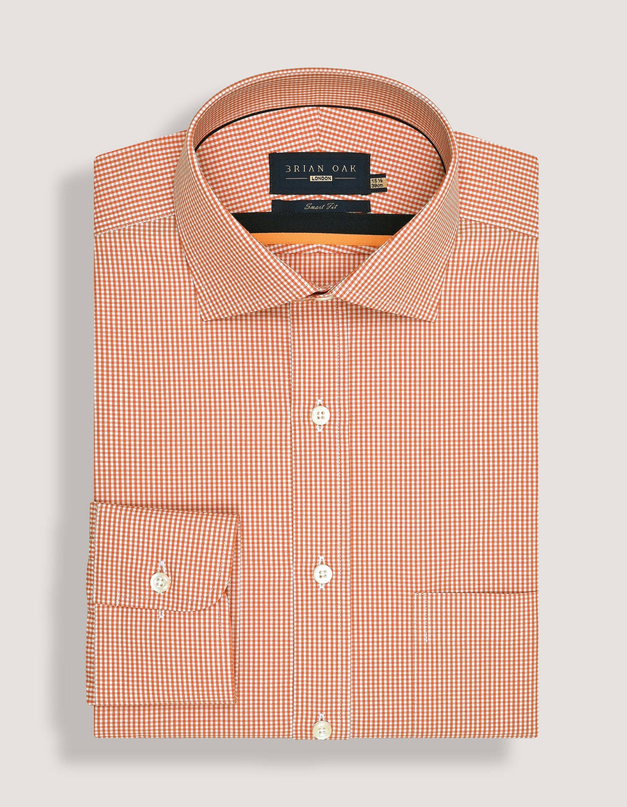 Orange And White Checkered Shirt
