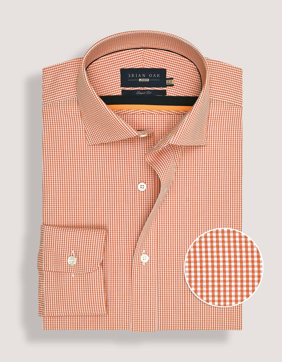 Orange And White Checkered Shirt