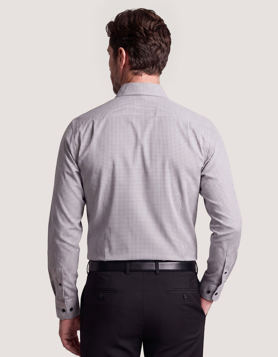Grey And White Checkered Shirt