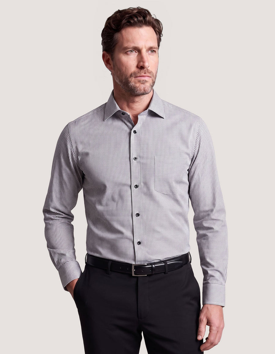 Grey And White Checkered Shirt