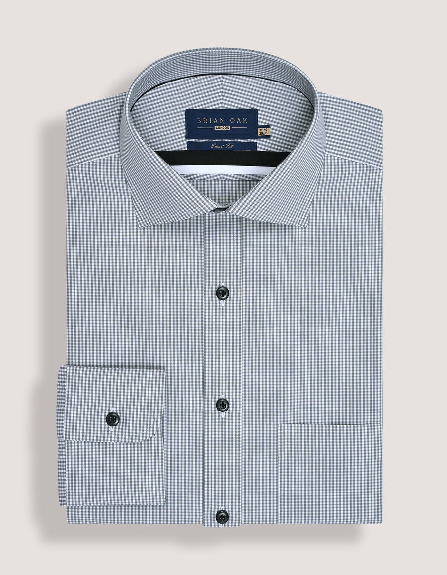 Grey And White Checkered Shirt