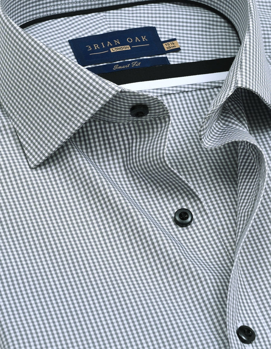 Grey And White Checkered Shirt