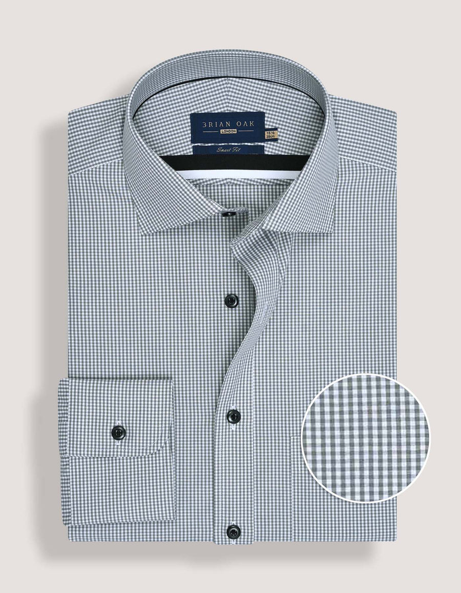 Grey And White Checkered Shirt