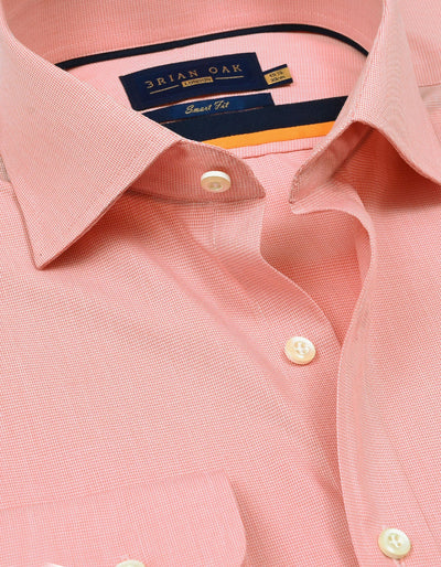 Coral Pink Checkered Formal Shirt