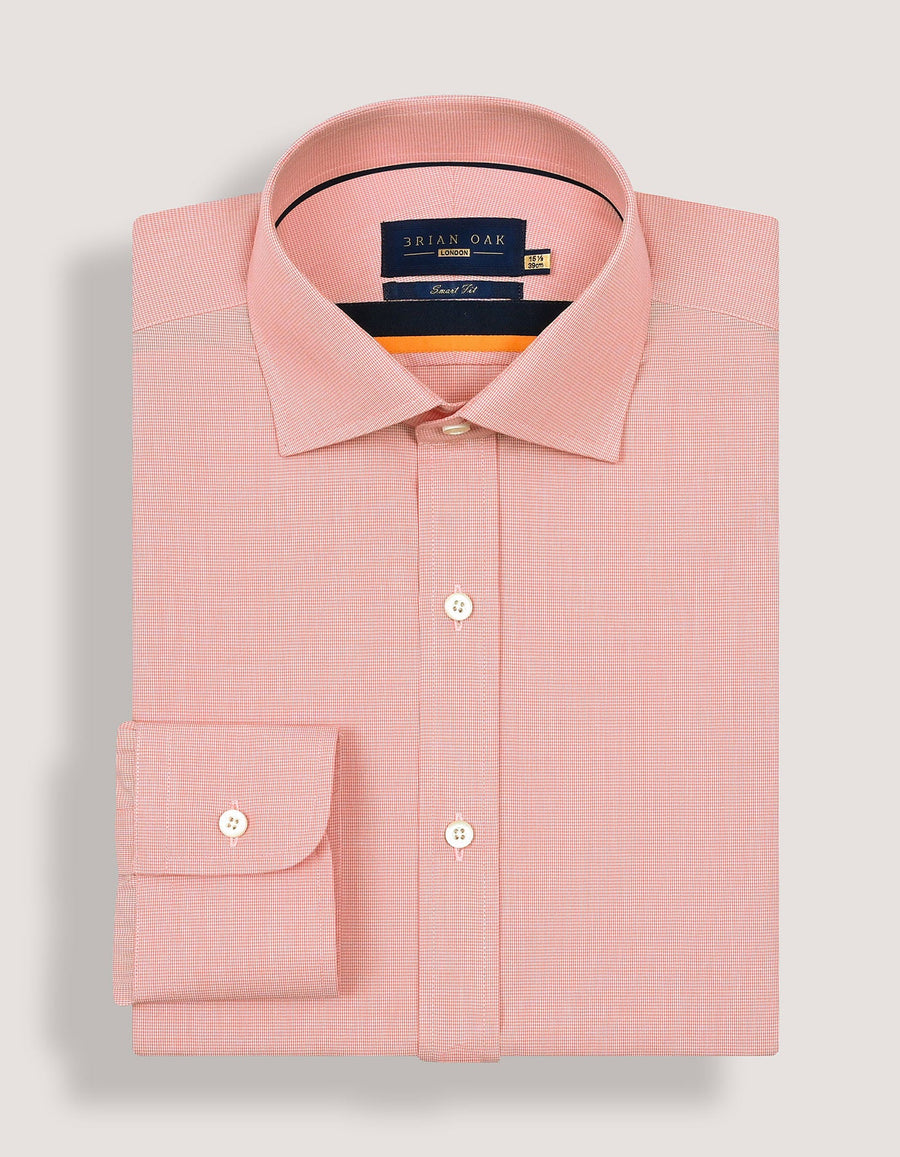 Coral Pink Checkered Formal Shirt