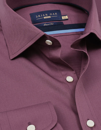 Easy Iron Plum Dress Shirt