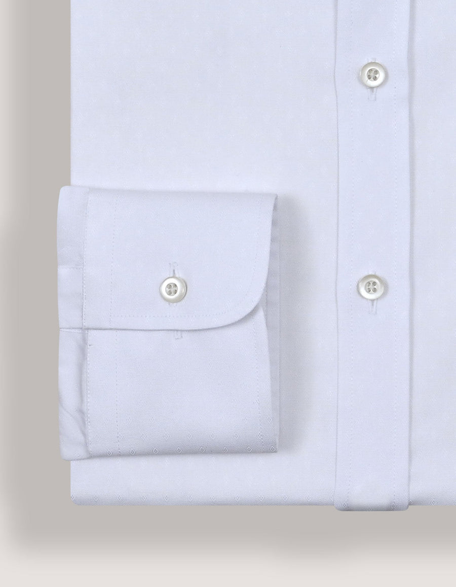 White Self Textured Dobby Shirt