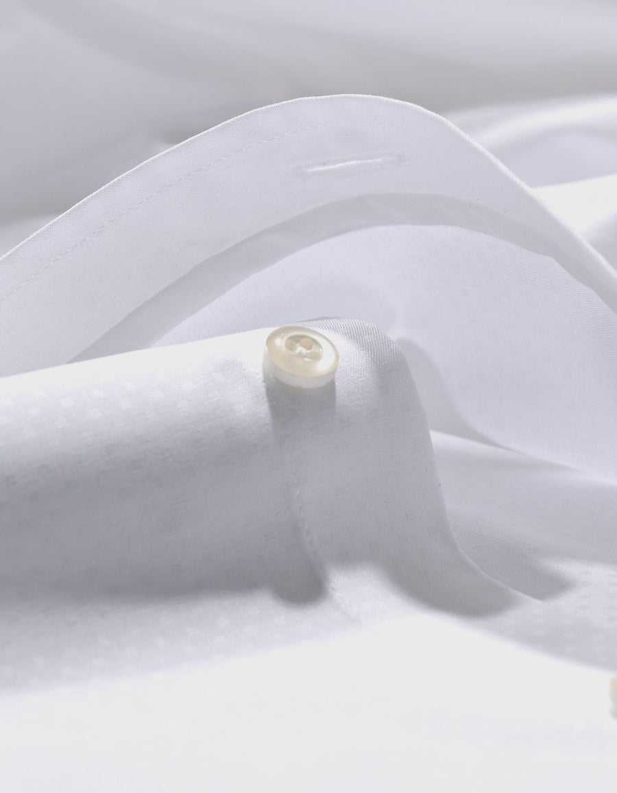White Self Textured Smart Shirt