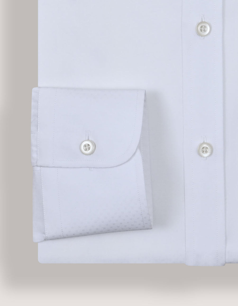 White Self Textured Smart Shirt