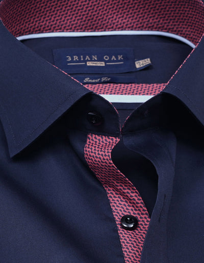 Navy Designer Satin Shirt