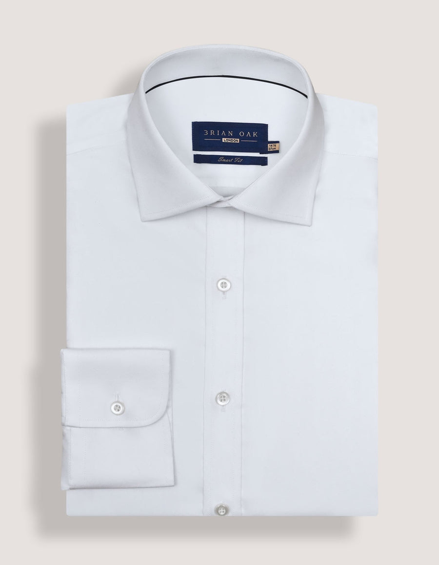 White Easy Care Satin Shirt